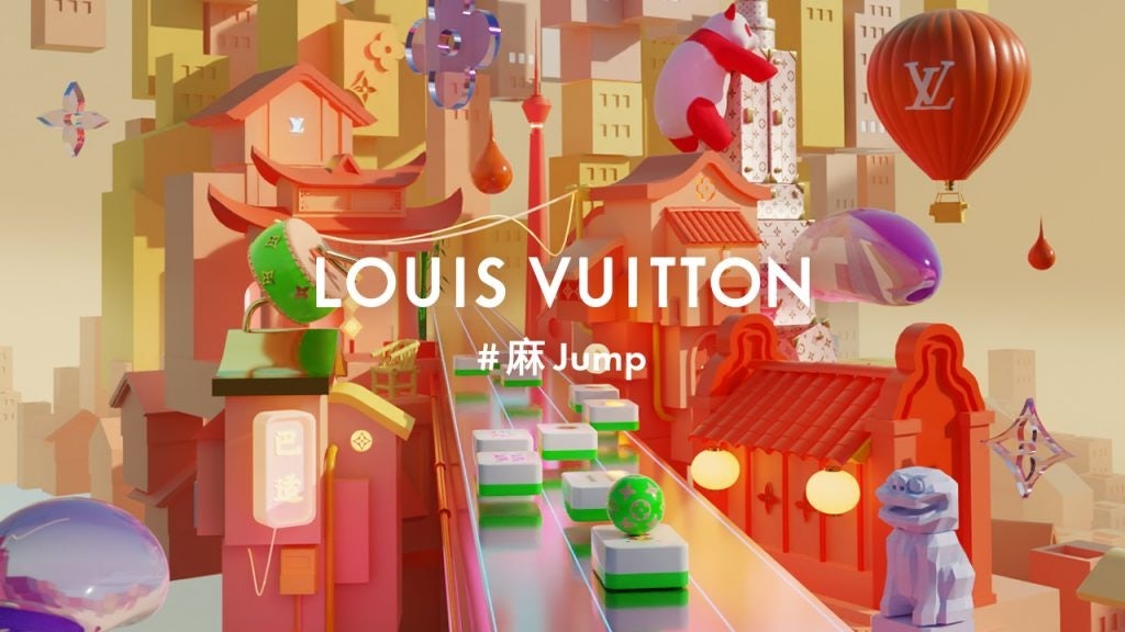 The interactive game “Mah Jump" on WeChat Mini Program features a song produced by local rapper Ma Siwei. Photo: Courtesy of Louis Vuitton