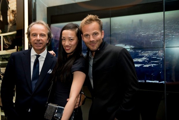 Yi Zhou with Andrea Della Valle and Stephen Dorff at the Hong Kong premiere