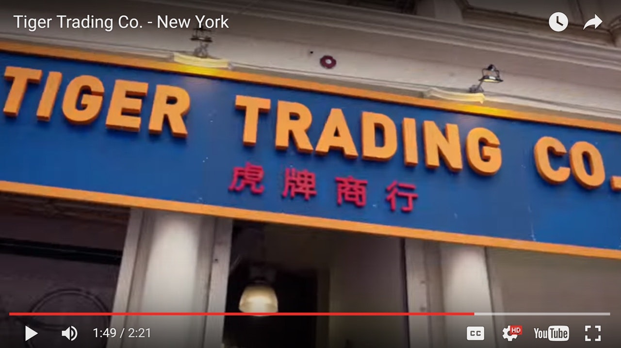 A screenshot of the Tiger Trading Co. New York City pop-up campaign video.