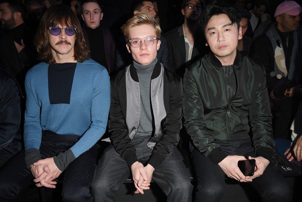 Chinese actor Lei Jiayin (right) attends the Ermenegildo Zegna show during Milan Men's Fashion Week FW 2018/19 on January 12, 2018 in Milan, Italy. Photo: VCG