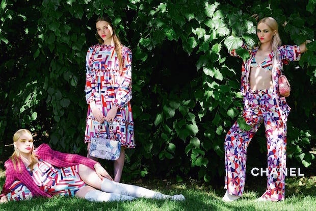 An ad for Chanel's Cruise 2015/16 collection.