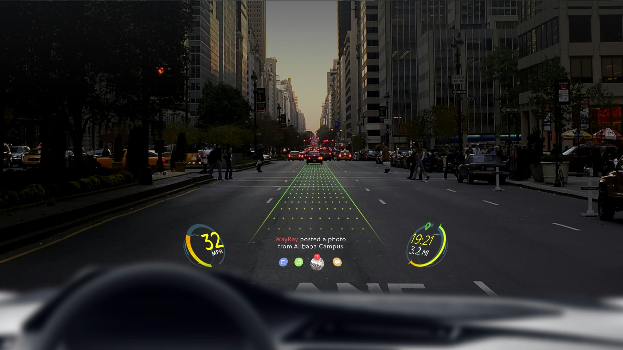 Alibaba recently invested in WayRay, a Swiss developer of an augmented reality car navigation system. (Courtesy Photo)