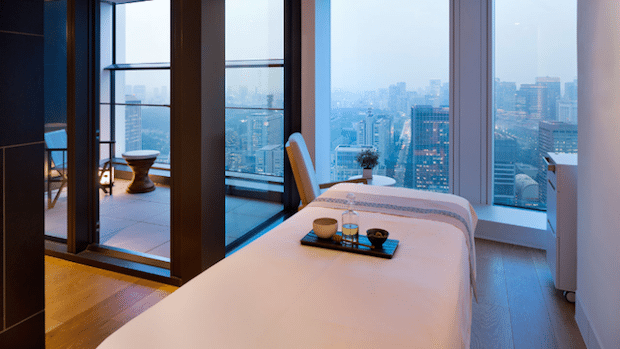 A view from the spa table at Andaz Tokyo. (Courtesy Photo)