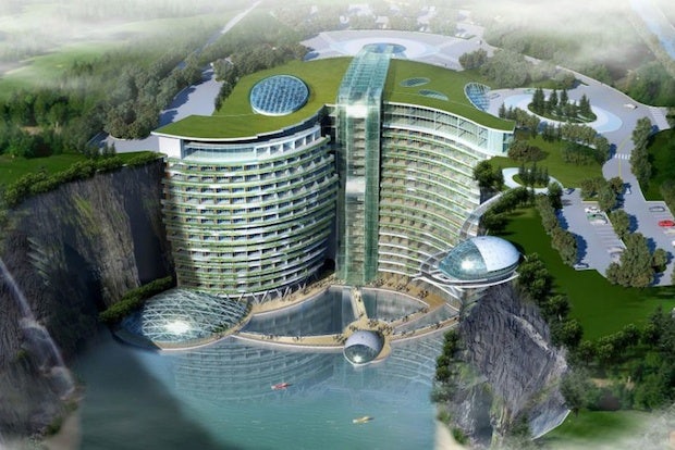 A rendering of the Intercontinental Shimao resort currently under construction. (Rex Features) 