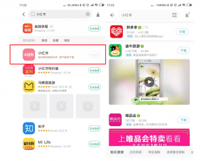 Xiaohongshu has been deleted from Xiaomi's app store (left) and cannot be found on Baidu's app store (right). Source: Xiaomi, Baidu App Store Screenshots