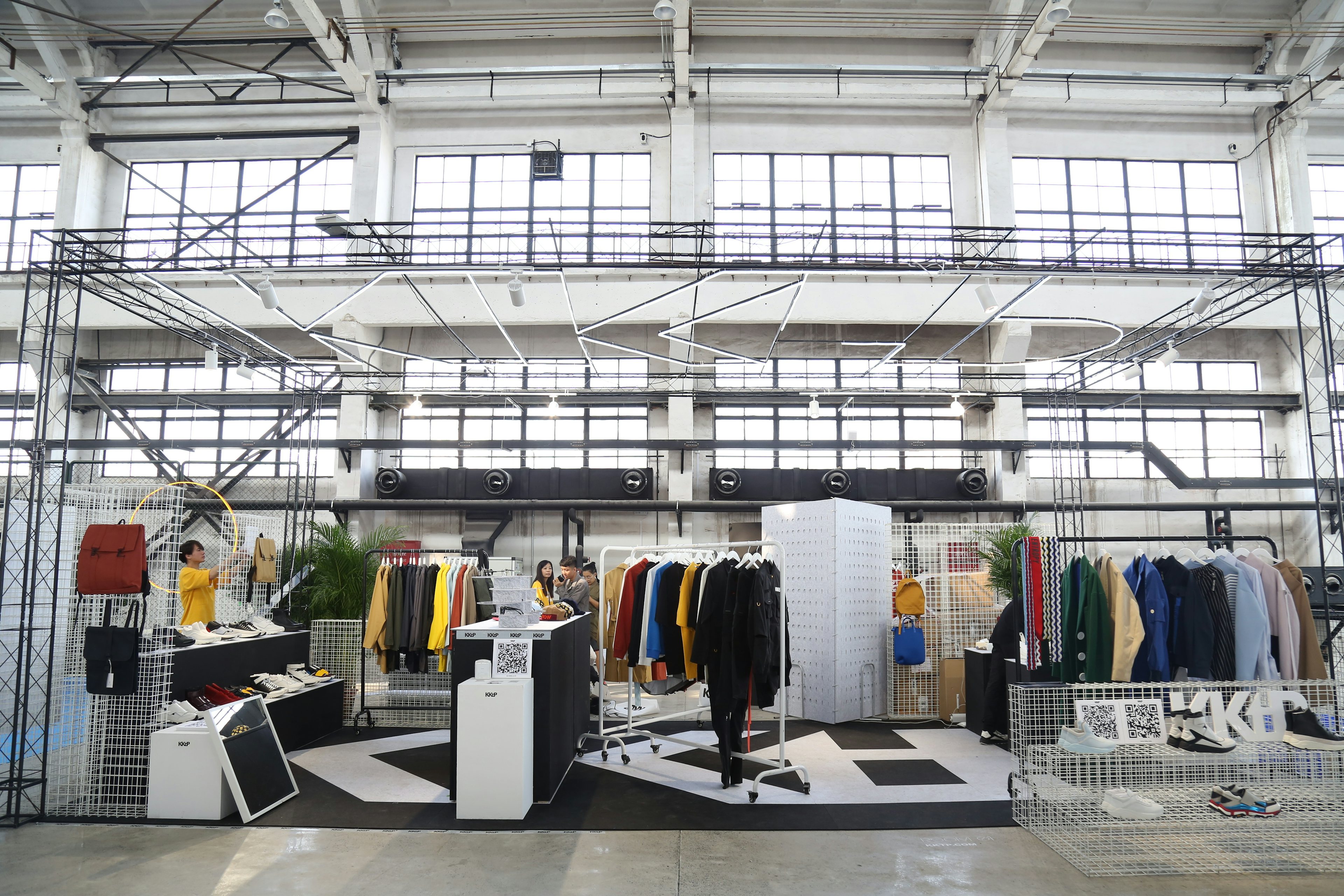 Ontimeshow at Shanghai Fashion Week featured both individual brands and pop-up shop showrooms, like this one featuring Shanghai-based KKtP footwear. (Courtesy Photo)