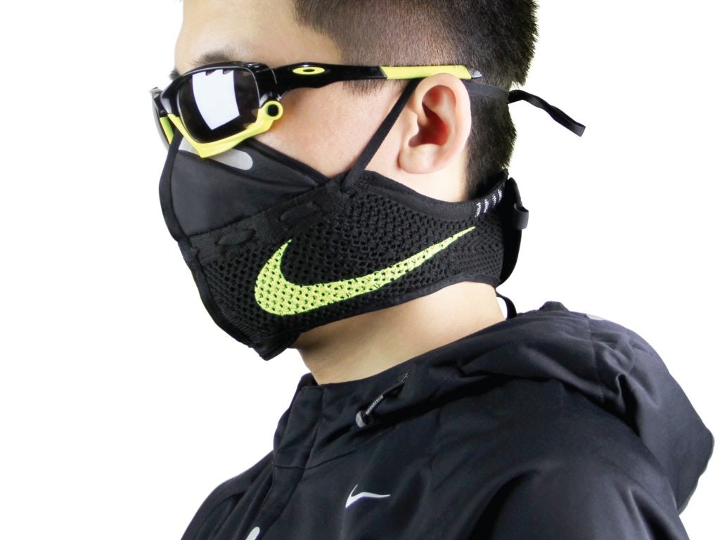 Zhijun Wang's first Nike Flyknit sneaker pollution mask. (Courtesy Photo)