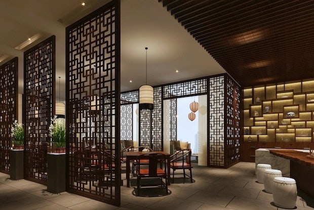 Proposal Rendering of a Tea Room for IHG's Hualuxe Hotels. (IHG)