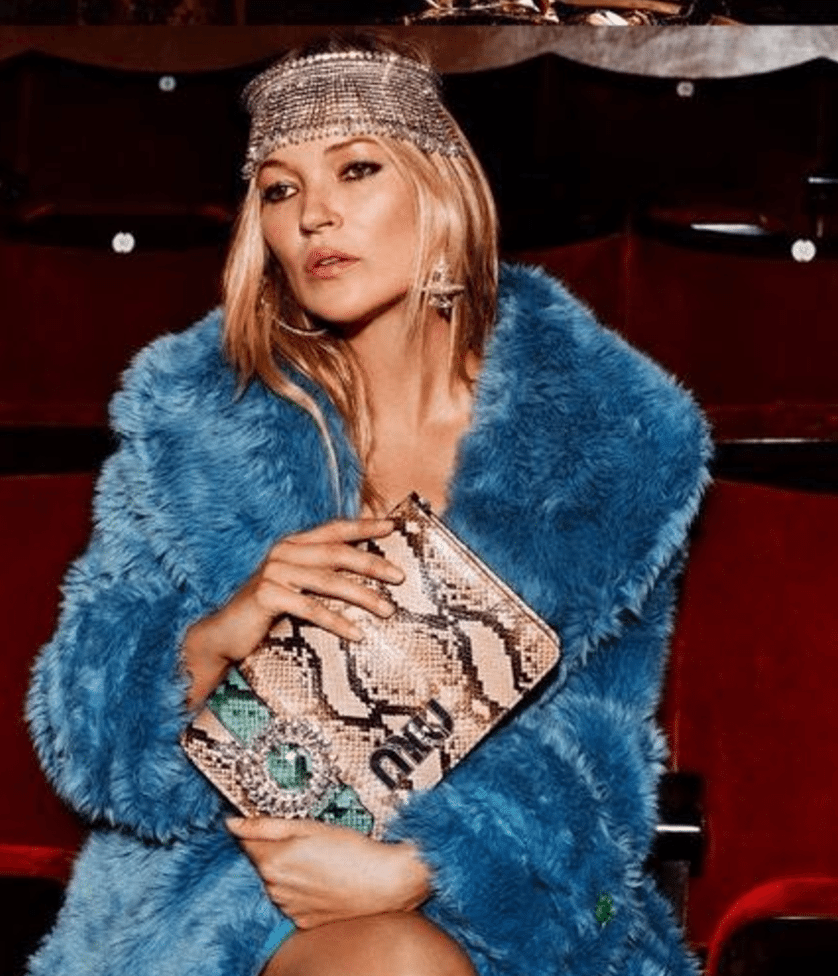 Kate Moss posing in Miu Miu's new video campaign featuring 2017 Fall/Winter Collection. Photo: Miumiu/Wechat
