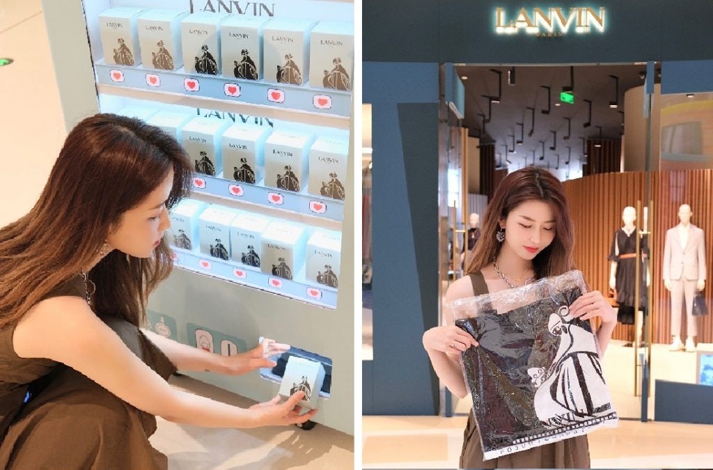 Lanvin's blind box vending machine offered prizes like silk scarves and sneakers. Photo: Lanvin's Weibo