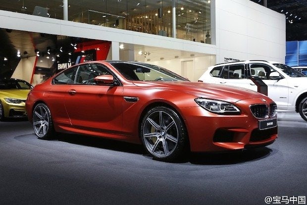 The BMW M6 on display at the 2015 Shanghai Auto Show. (Weibo/BMW)