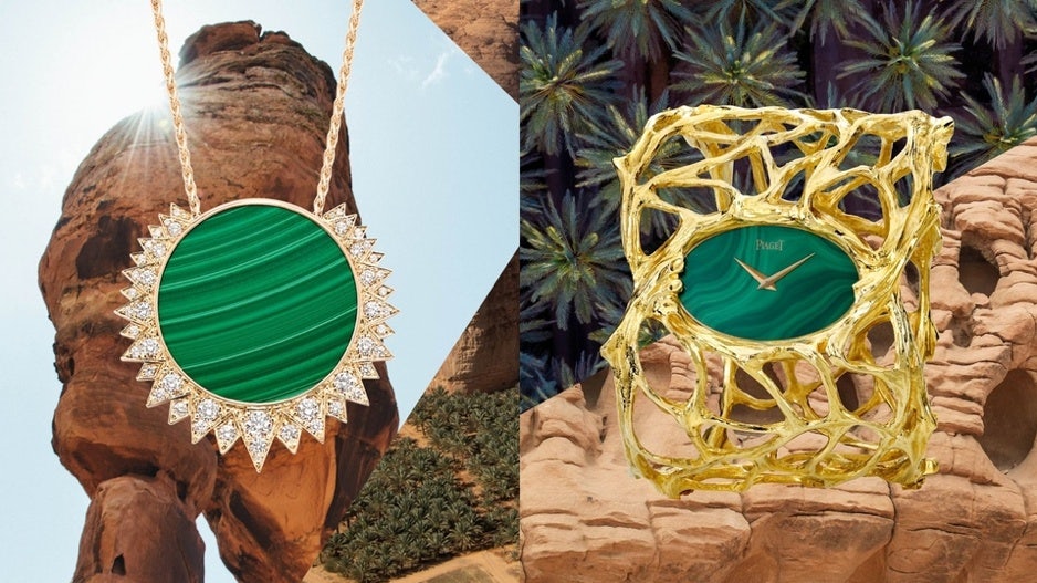 In 2020, Piaget held a sunset gathering and exhibition in AlUla, which included exclusive pieces inspired by AlUla’s landscape. Photo: Piaget