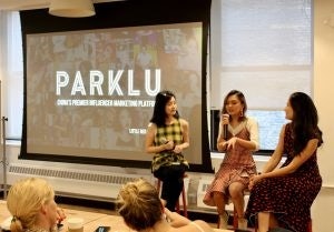 From left to right: Yiling Pan, senior editor of Jing Daily; Kim Leitzes, CEO of China’s premier influencer marketing platform Parklu; and Kristina Li a.k.a. Liwaner, a KOL with over 1 million followers on Red. Photo: Jing Daily