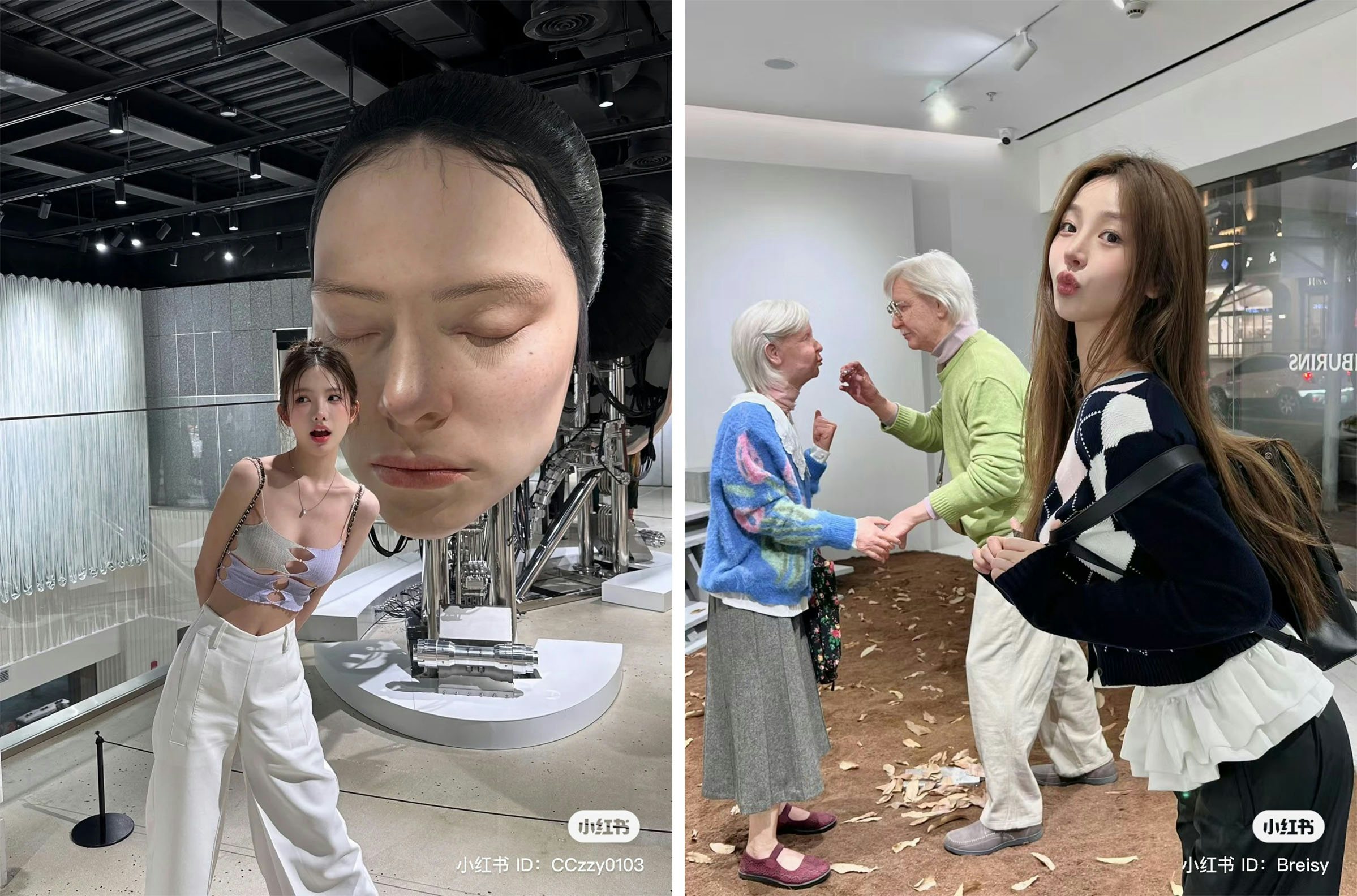 Visitors take pictures with the art installations at Haus Nowhere. Photo: Xiaohongshu