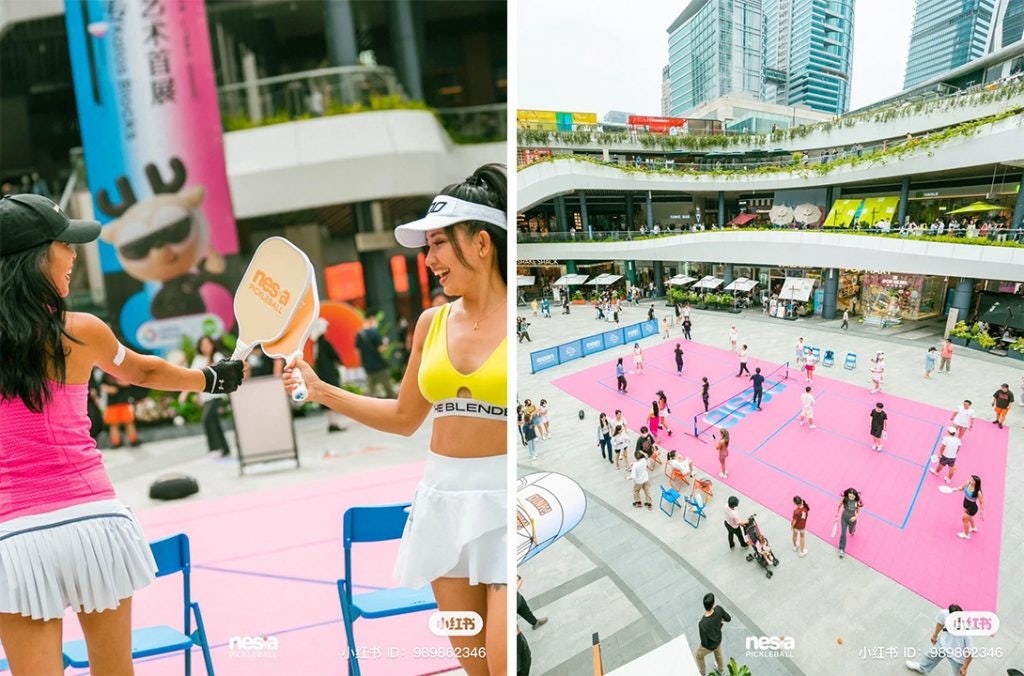 More Chinese shopping malls like Xinghe Coco Park in Shenzhen are hosting pickleball events to attract consumers to their stores. Photo: Nesia
