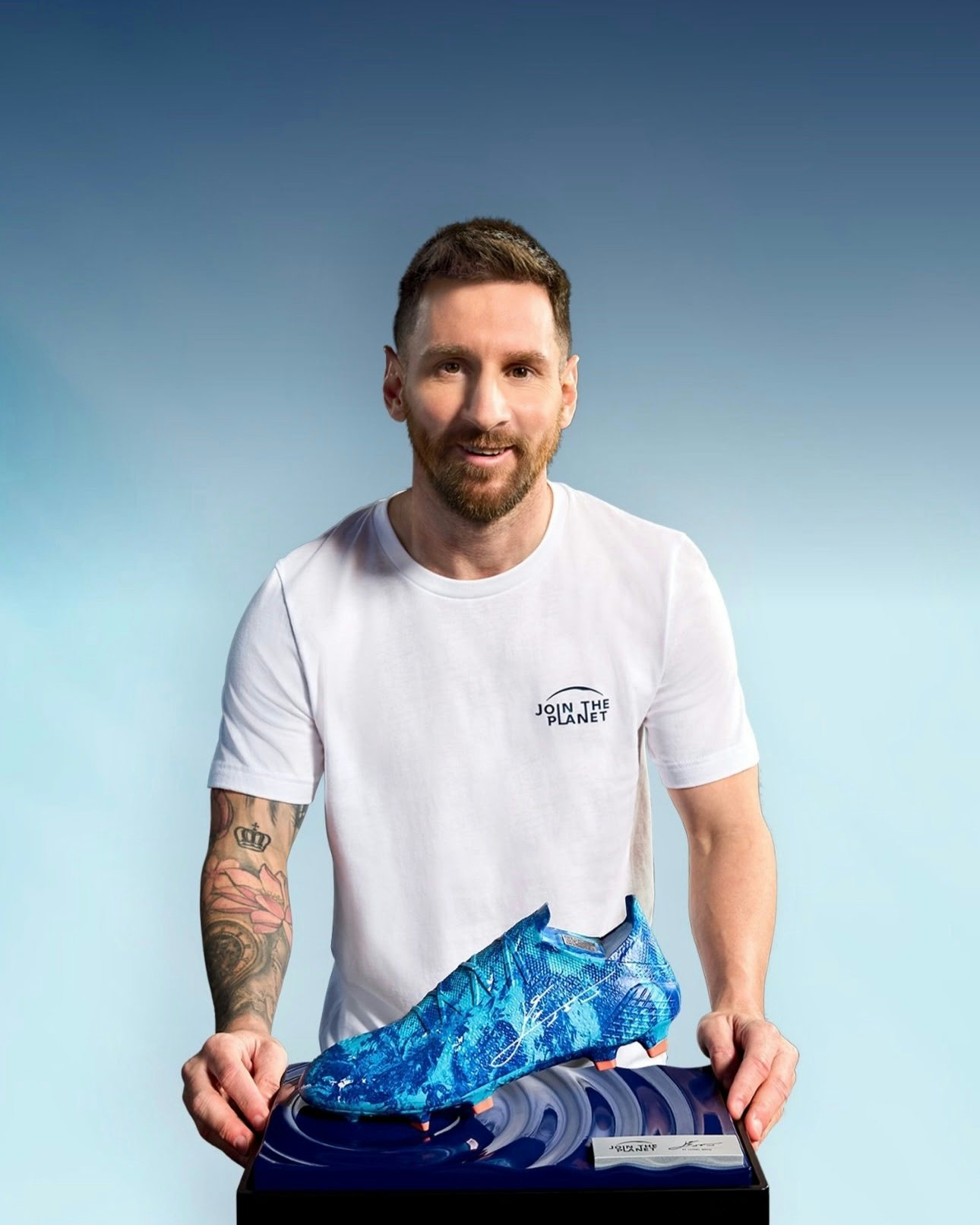 Messi has launched a tokenized replica of his left boot as a Web3-infused collectible. Photo: Planet