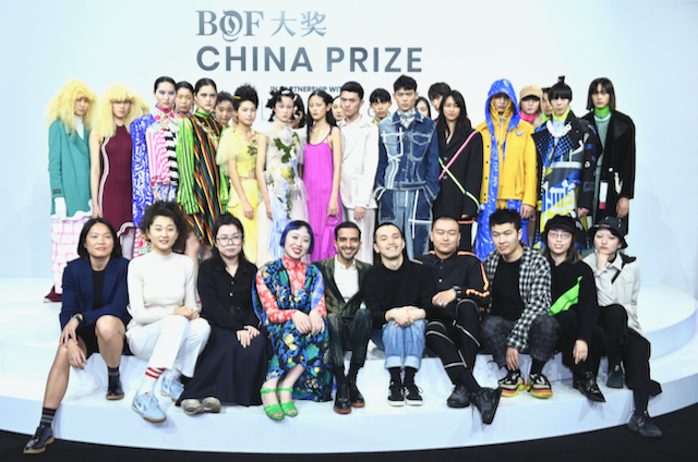 Imran Amed with all finalists and models of China Prize in Shanghai. Photo: Getty Images for The Business of Fashion