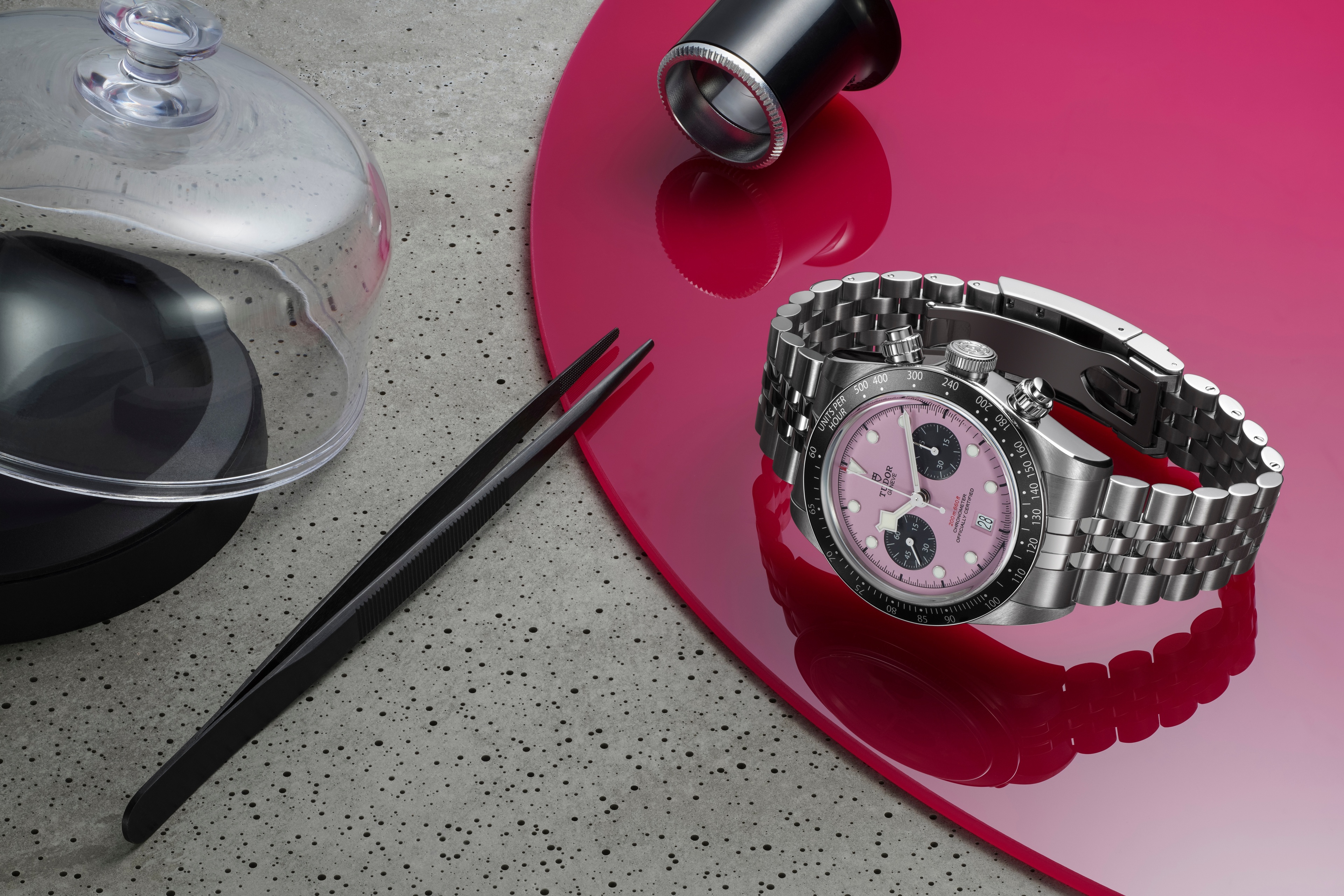 The Black Bay Chrono “Pink” was originally designed for Mandopop star Jay Chou. Image: Tudor