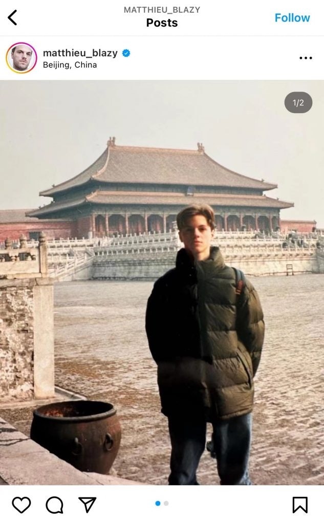 Matthieu Blazy posted a photo shot in front of The Palace Museum in Beijing on his Instagram account. Photo: Instagram