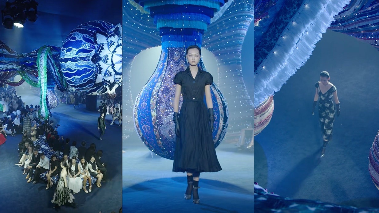 Dior livestreamed its 2023 Shenzhen repeat show on Douyin. Image: Douyin screenshots
