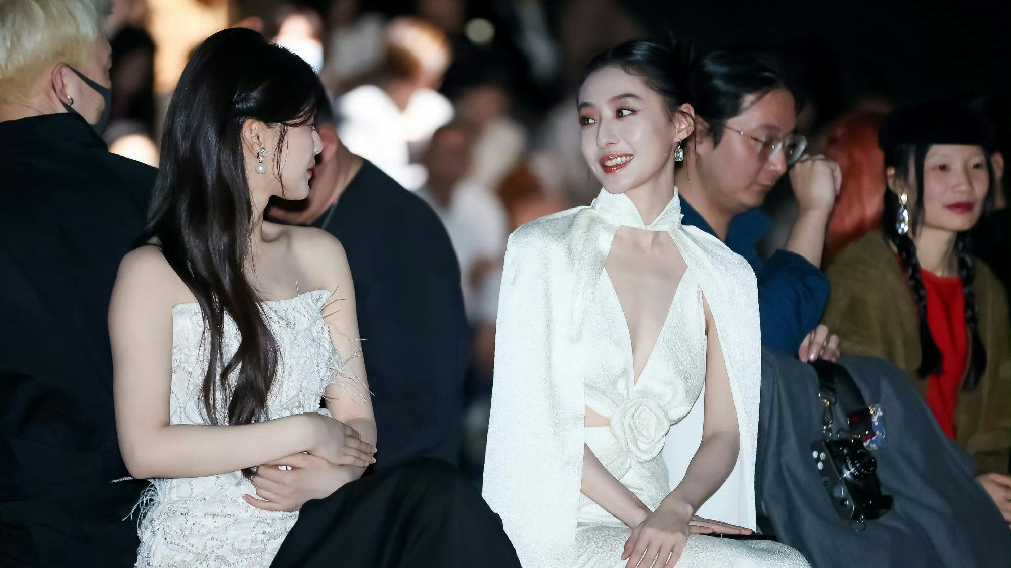 Yang Chaoyue and Angelababy at the Le Fame show. Photo: Shanghai Fashion Week Weibo