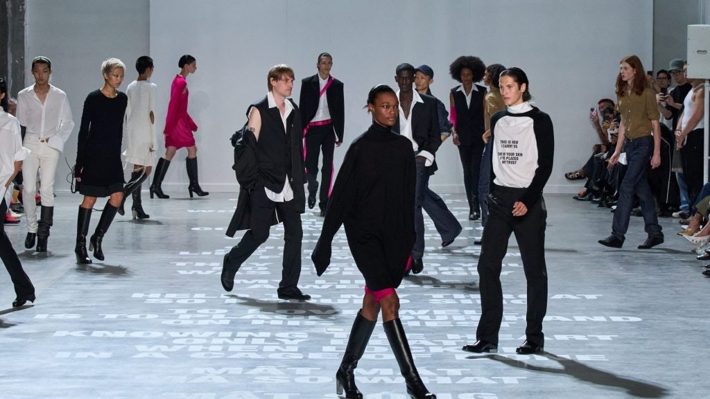 Peter Do showcased his debut collection for Helmut Lang on Friday. Photo: Yahoo News