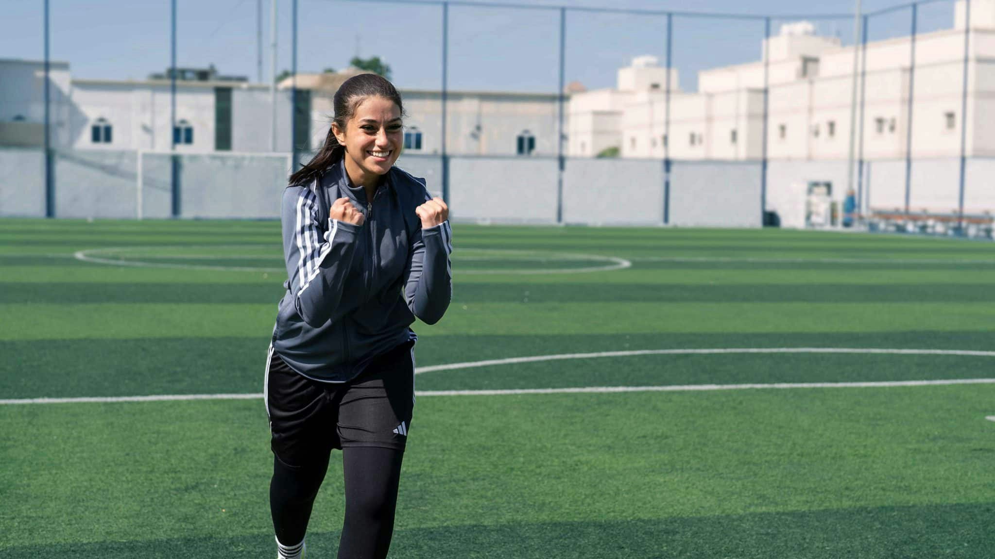 Released in February 2024, Adidas’ “You Got This” global campaign features Farah Jefry, the first Saudi woman to play professional football. Image: Adidas