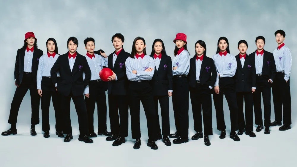 Chinese Women’s National Football Team wearing uniform by Prada. Image: Prada