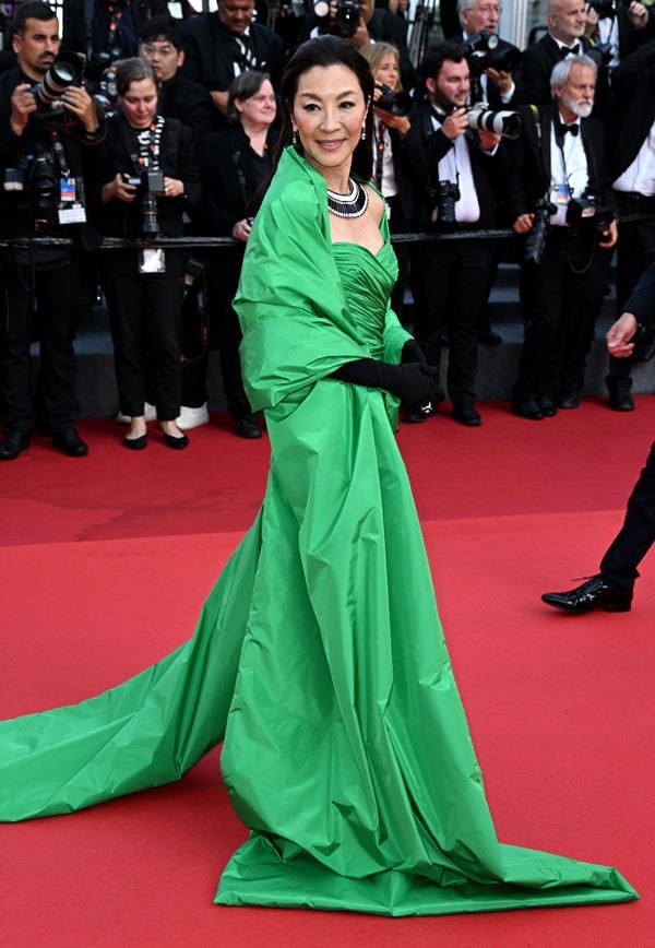 Michelle Yeoh wearing Balenciaga at the 2023 Cannes Film Festival. Photo: X