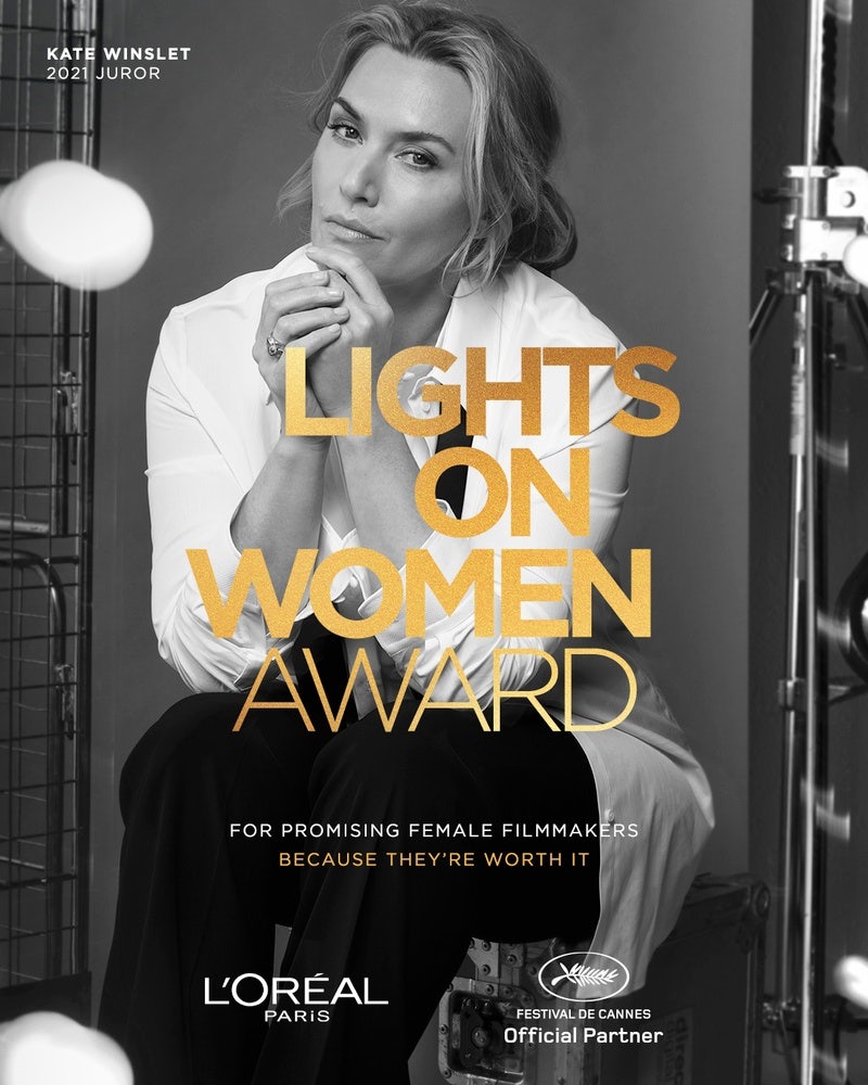 Global ambassador Kate Winslet is the judge of L’Oréal Paris’ “Lights on Women” award at the Cannes Film Festival. Photo: L’Oréal Paris