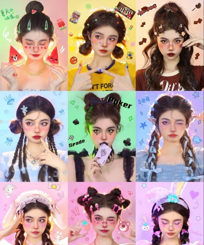 More expressive and colorful styles are emerging, represented by Dopamine, rave styles and ABG makeup. Photo: Xiaohongshu screenshot