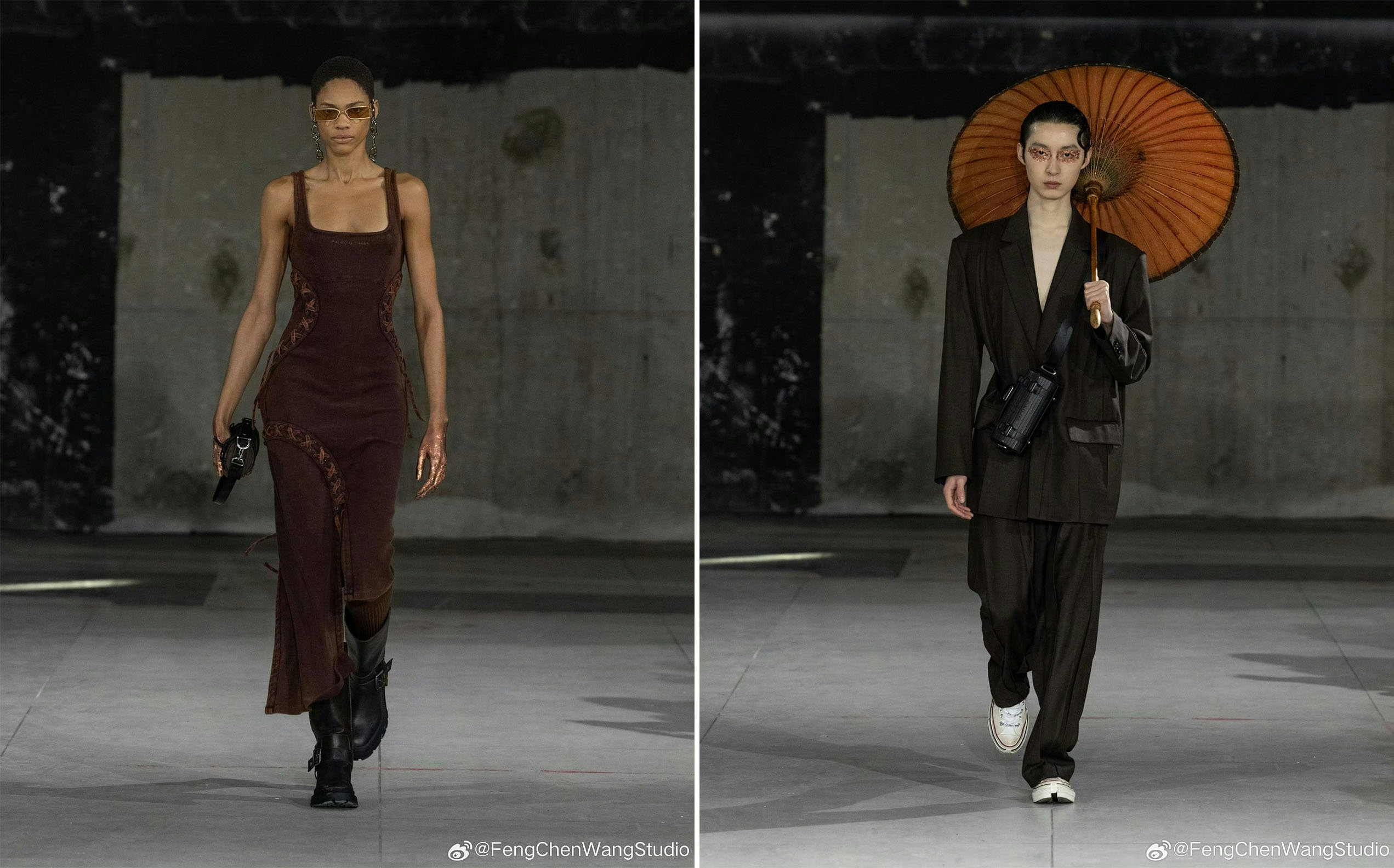 Feng Chen Wang’s Fall 2024 collection, featuring earthy hues, was inspired by Fujian’s tea traditions. Image: Feng Chen Wang