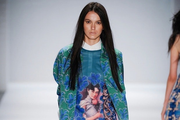 A look from Vivienne Tam's Spring/Summer 2014 collection. 