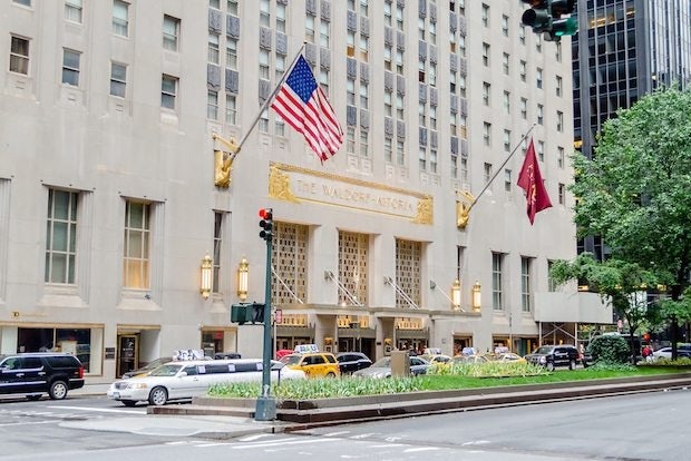 The Waldorf Astoria in New York was purchased by Chinese company Anbang Insurance in 2015. (Shutterstock)