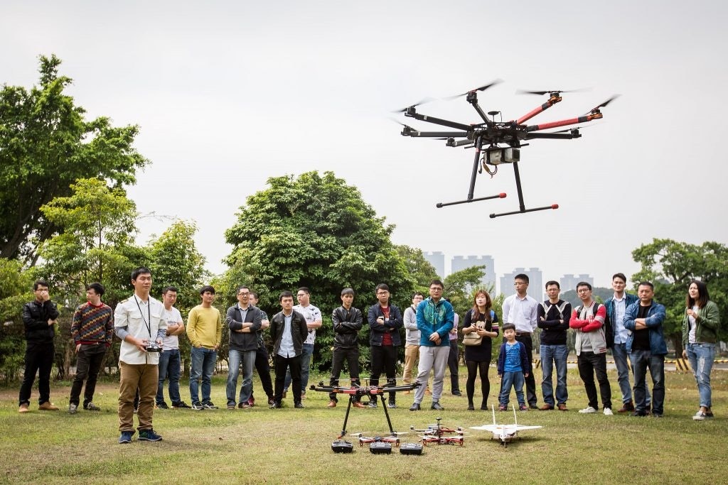A drone test (similar to a driving test) held in Guangzhou, China. Photo: VCG