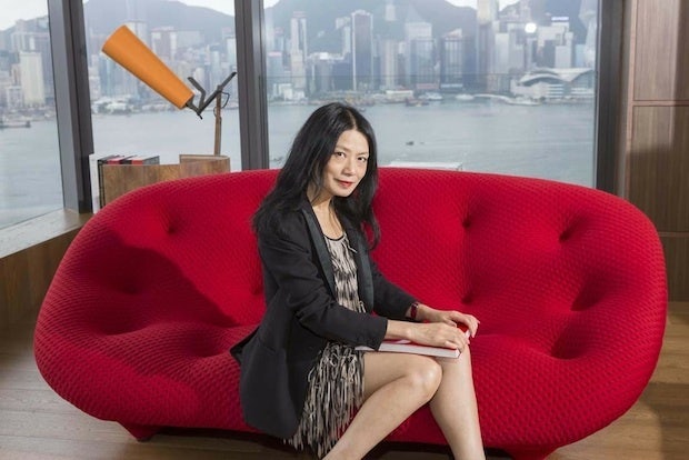 Vivienne Tam in her Hong Kong hotel suite