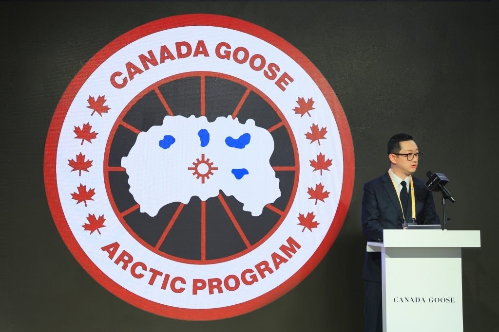 Canada Goose China President Larry Li delivering its speech at the opening ceremony of the Canada Goose CIIE Pavilion. Image Courtesy of Canada Goose