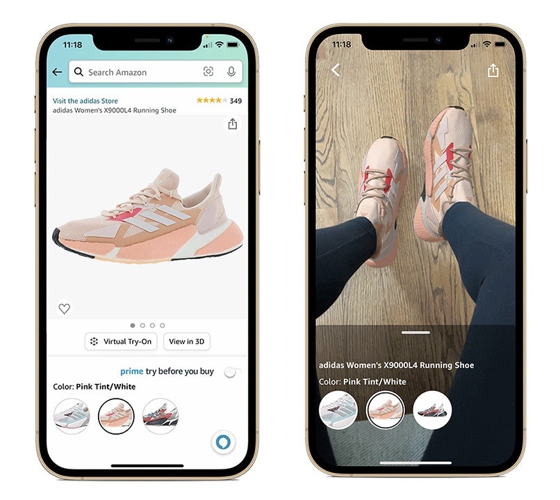 In June 2022, Amazon launched a "Virtual Try-On for Shoes" feature in the US and Canada. Photo: Amazon