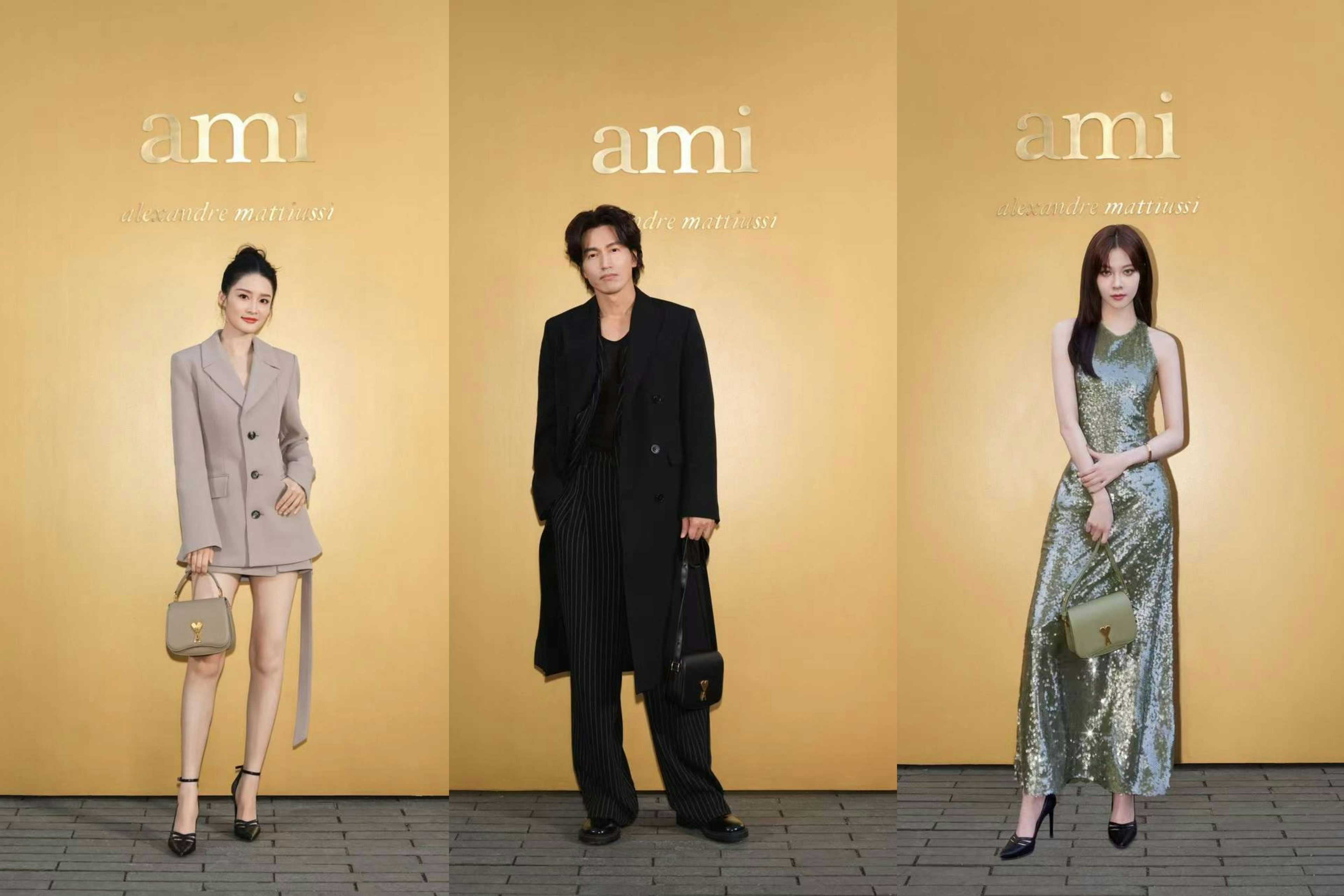 Chinese actor Jerry Yan and actresses Li Qin and Cecilia Song appeared at Ami Paris’ Fall 2024 show in Suzhou. Image: Ami Paris