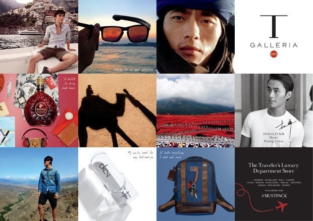 Chinese model Zhao Lei shares his #mustpack items for travel for T Galleria's social media campaign. (Courtesy Photo)