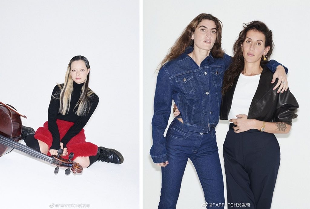 There Was One offers closet staples made of eco-friendly fabrics and minimizes packaging. Photo: Farfetch's Weibo
