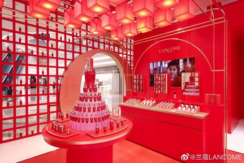 Lancôme celebrated Chinese New Year 2021 with a pop-up store in Shenzhen. Photo: Lancôme's Weibo