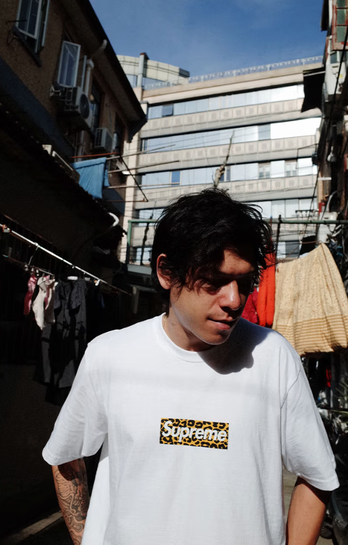 Supreme is celebrating the Shanghai opening with a dedicated box logo T-shirt, which is already fetching a resale price premium. Photo: Supreme