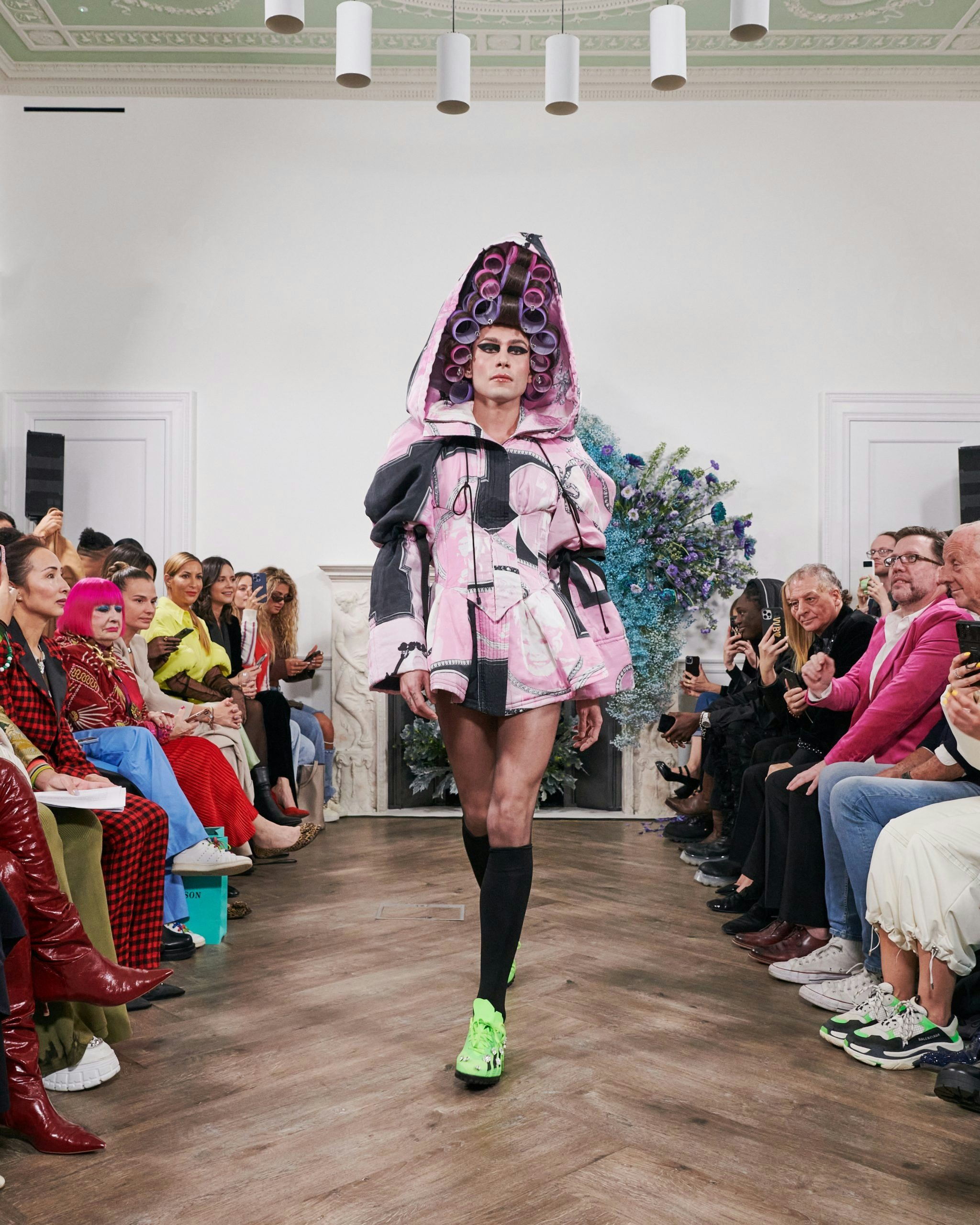 Marie Antoinette Goes To Liverpool collection featured models wearing rollers, the stereotypical Scouse signature. Photo: Patrick McDowell