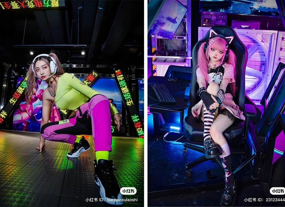 The gamer girl look also takes inspiration from TikTok's e-girl aesthetic. Photo: Xiaohongshu