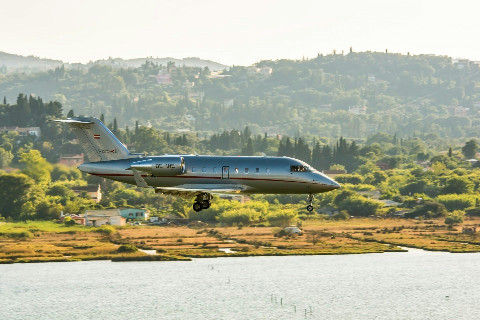 VistaJet's Bombardier Challenger 605 lands in Corfu, Greece. Photo: Shutterstock