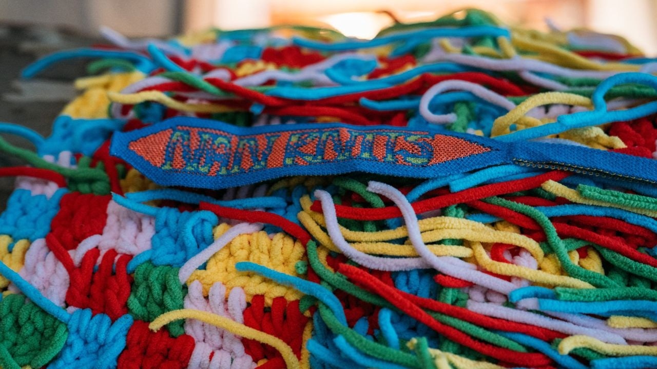 Under the theme of "Rainbow Cabin," Nan Knits has wrapped Labelhood's Leihu Flagship store in its trademark knits. Photo: Labelhood