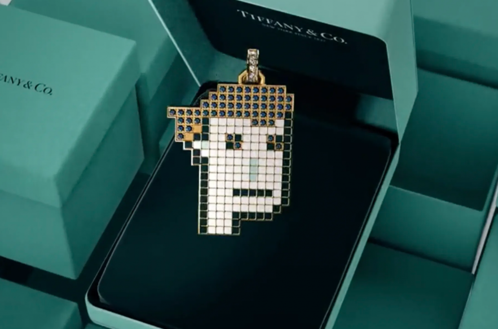 Holders of the CryptoPunk PFP's will be given the chance to transform their NFTs into a Tiffany pendant featuring at least 30 diamonds or gemstones. Photo: Tiffany & Co.