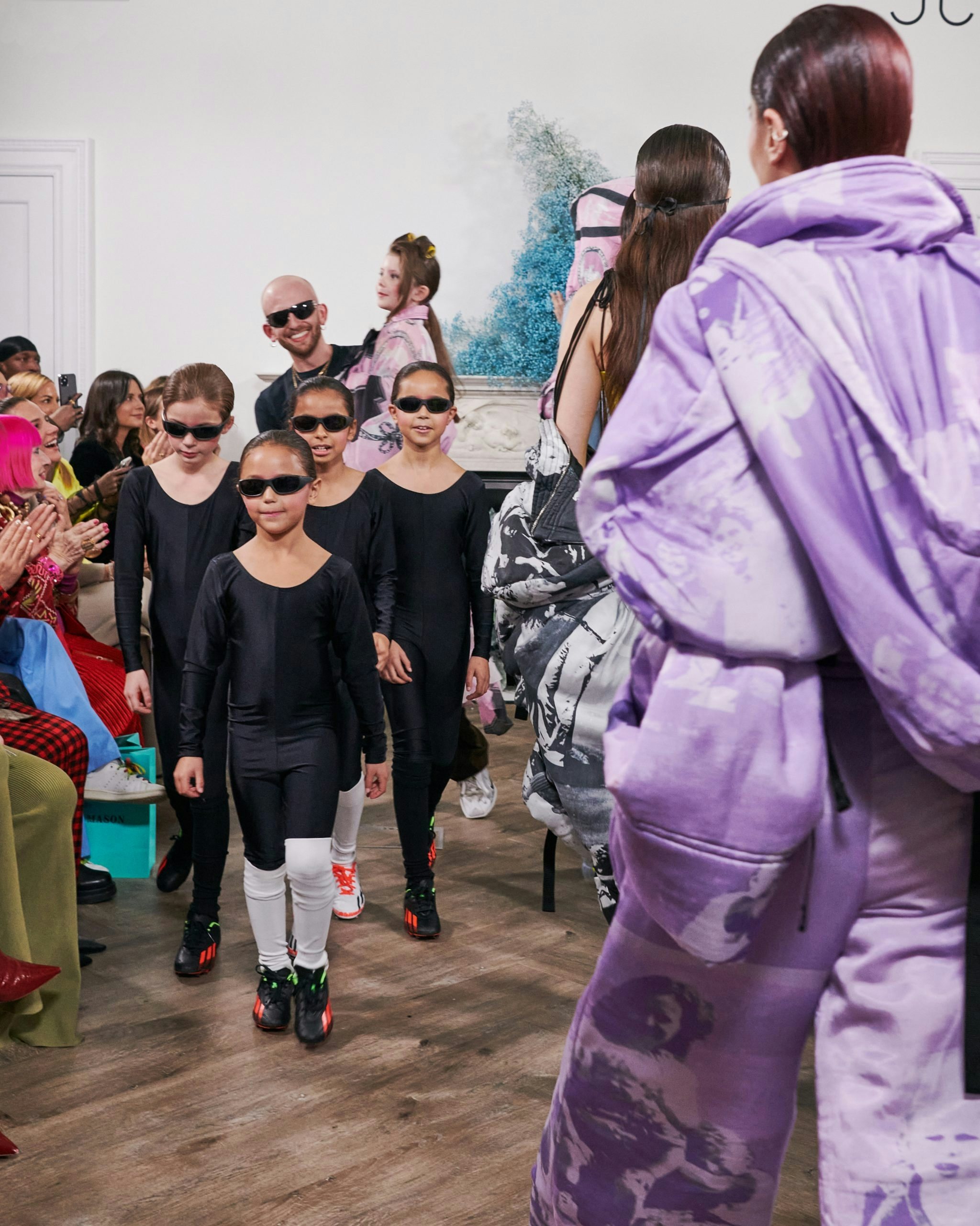 Patrick McDowell epitomizing his playful brand, walking the finale of his Marie Antoinette Goes To Liverpool collection. Photo: Patrick McDowell