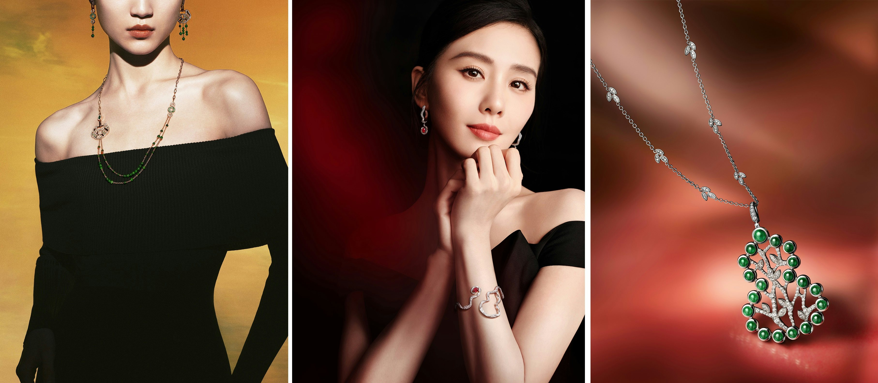 From left: The Yu Yi fine jewelry collection, Wulu Fairy fine jewelry collection, and Wulu 20 fine jewelry collection. Photo: Qeelin